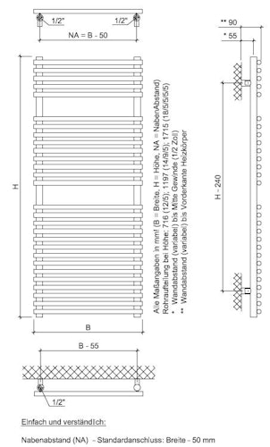 Ximax Badheizkörper TEC-Edelstahl